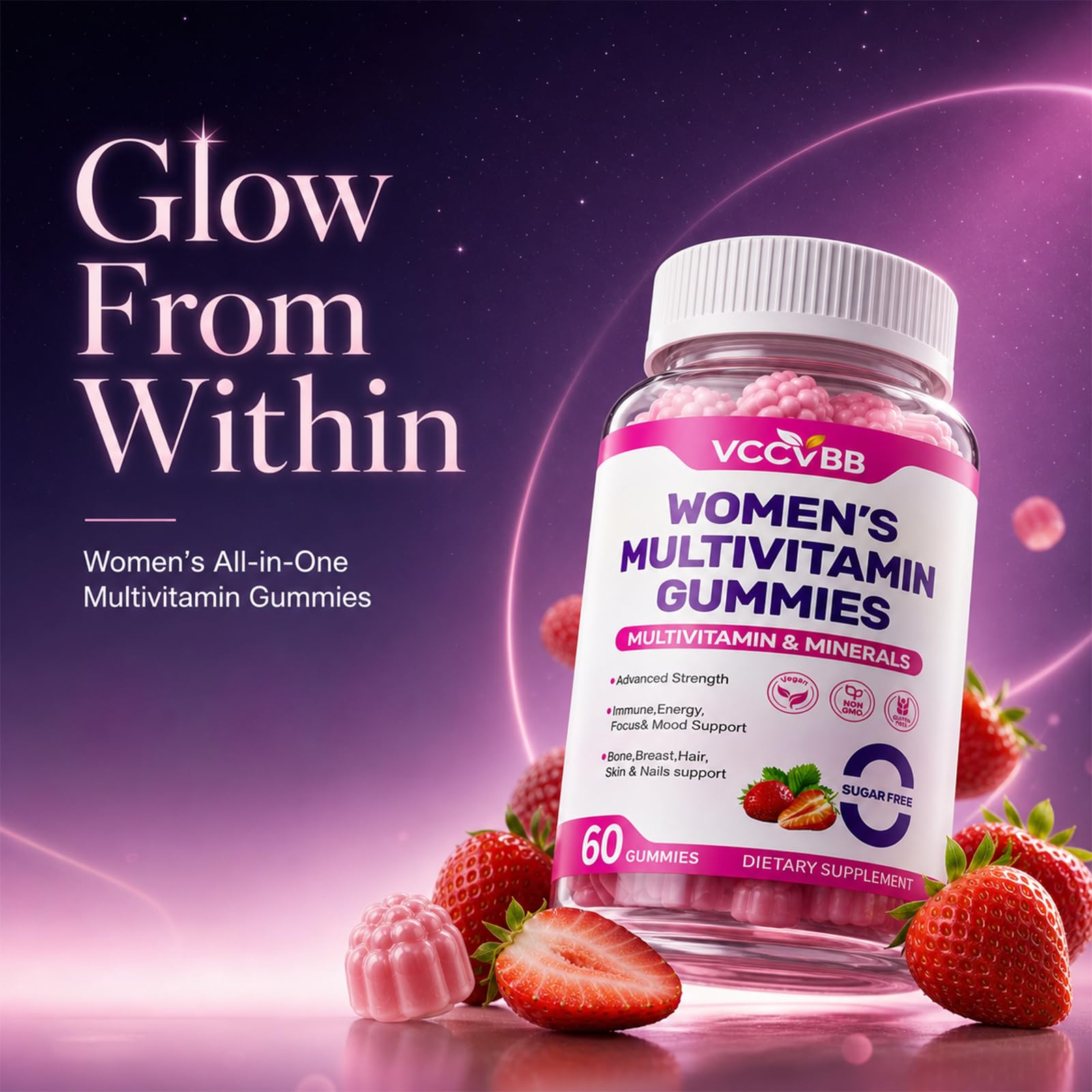 Women's Multivitamin Gummies, Strawberry Flavor, 60 Count — Amazon image 4