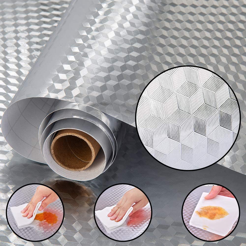 Oil-Proof Self-Adhesive Kitchen Sticker Wallpaper - Aluminum Foil Protective Sheet