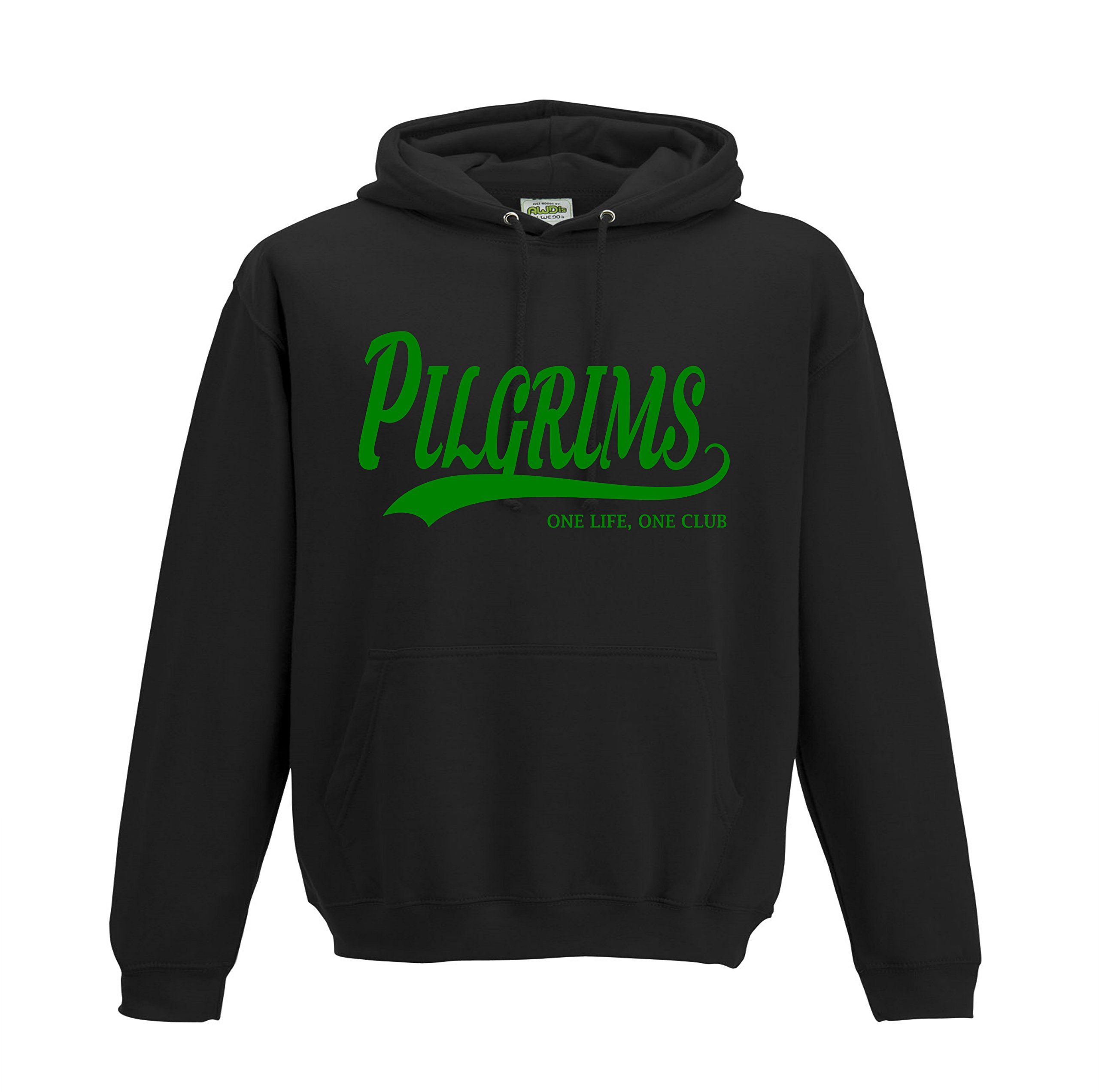 Pilgrims Football Gift - Plymouth Hoodie one Life one Club top Jumper Sweatshirt FC Present FH58 (Adult XL, Jet Black)