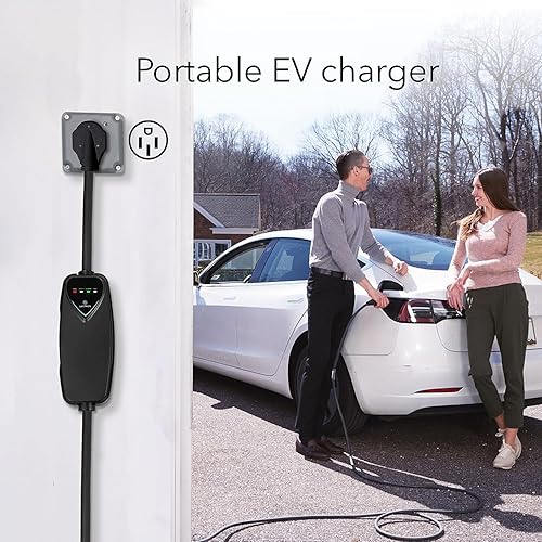 Miniatura 2 de Lectron Cargador Tesla de nivel 2  240 V, 40 amperios, enchufe NEMA 14-50, cable de extensión de 16 pies  Cargador eléctrico portátil de coche para