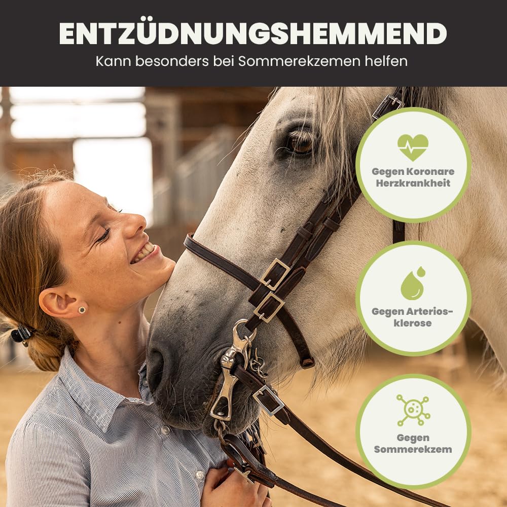 SANUUS PFERDESTARK Bio Hanf Pellets Pferdefutter getreidefrei Mineralfutter 10kg - Natürliche Premium Hanfkuchen Nahrungsergänzung für Pferdemüsli ohne Zucker mit Omega 3-6-9, Vitaminen & Eiweiß