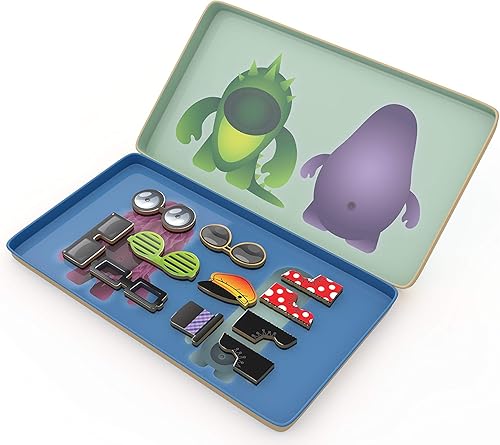 Miniatura 3 de The Purple Cow - Juego de fábrica de monstruos - Juego magnético de viaje. Ideal para viajes y para jugar sobre la marcha. Un monstruoso juego de