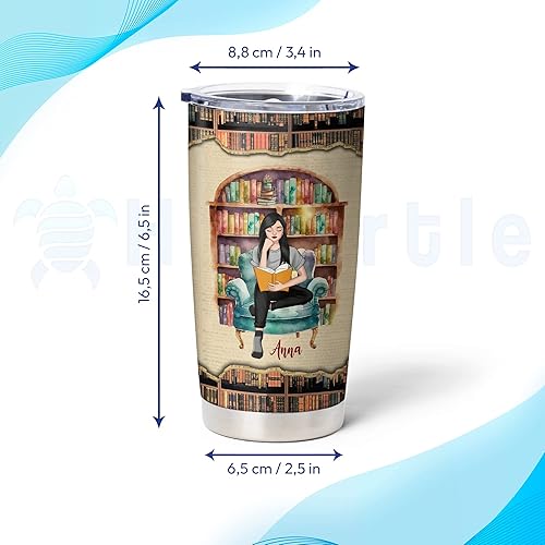 Vista 23 de Hyturtle Vaso personalizado de acero inoxidable de 20 onzas con tapa, doble pared y sellado al vacío, regalos para mujeres, niñas, amigos, amantes