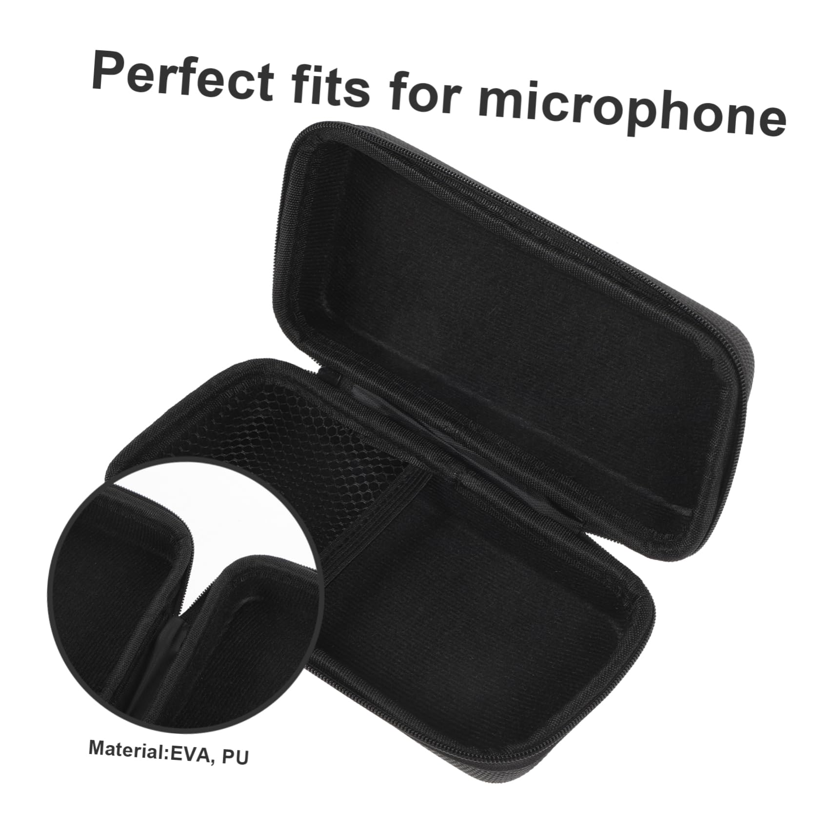 ifundom Microphone Carrying Case Eva Protective Bag for Microphones Shockproof Lightweight Storage Pouch Black for Travel Daily Use