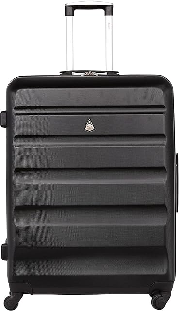 Aerolite Large 29in Lightweight Hard Shell 4 Wheel Travel Hold Checked Check in Luggage Suitcase Black