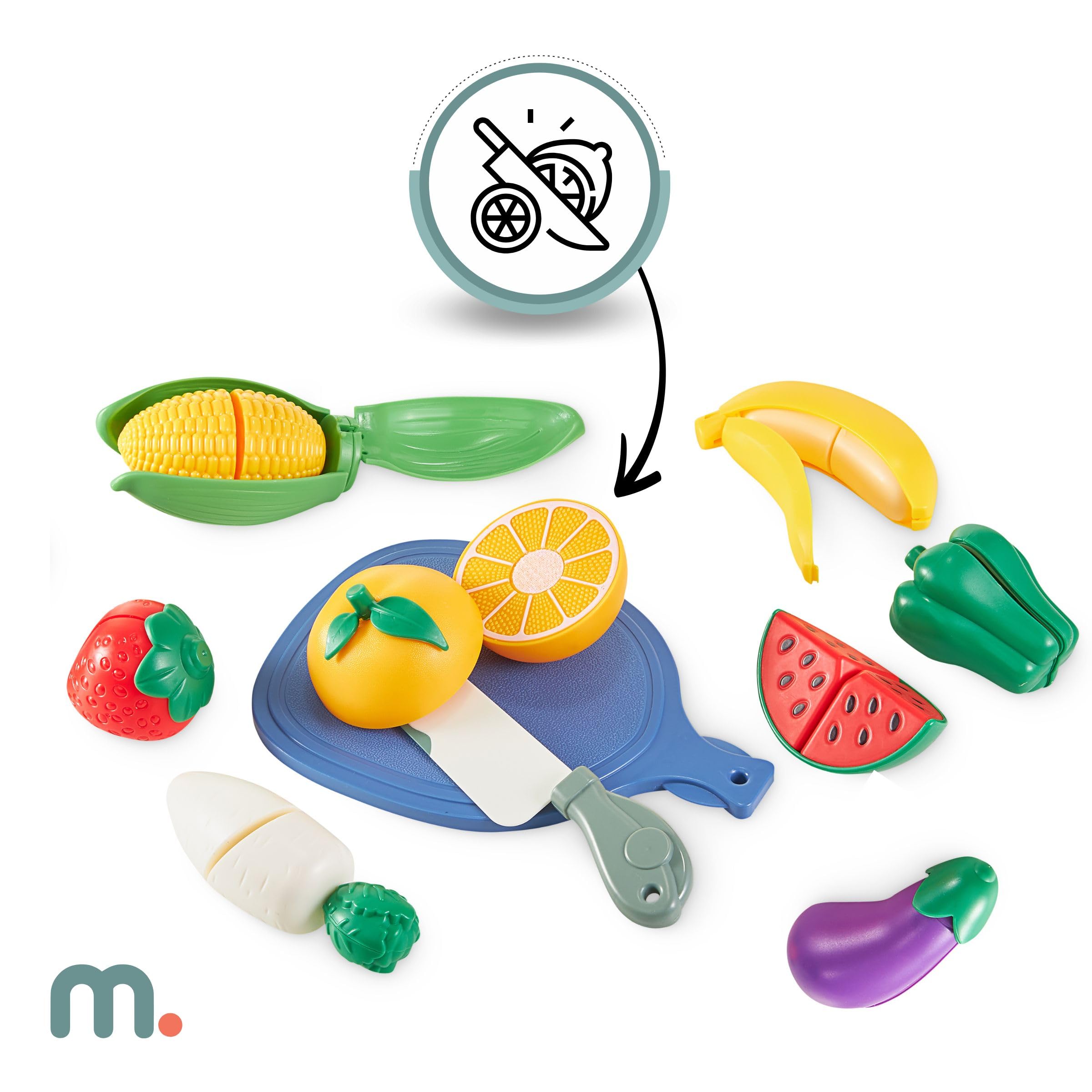 Mamabrum Cucina in Legno per Bambini 3+, Set XXXL con Luci LED, Caffettiera, Pentole, Frutta e Verdura | 50 Pezzi di Accessori Giocattolo
