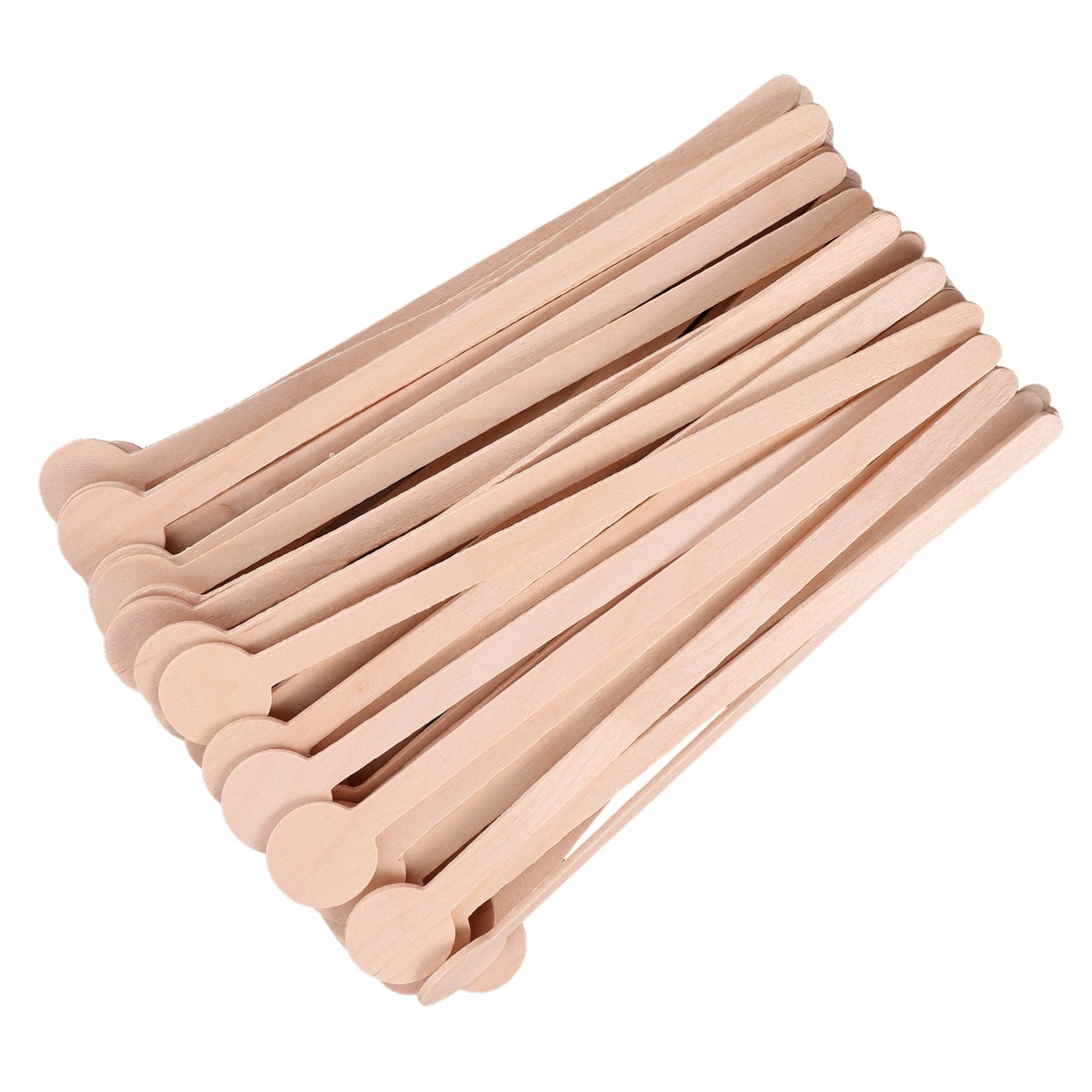 AUTSUPPL Stylish Wooden Stirrers 50-piece Set Sticks for Drinks Ergonomic Handles