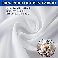 Vista 4 de Protectores de almohada con cremallera, tamaño estándar, fundas de almohada 100% algodón para cabello y piel, protector de almohada suave y cómodo