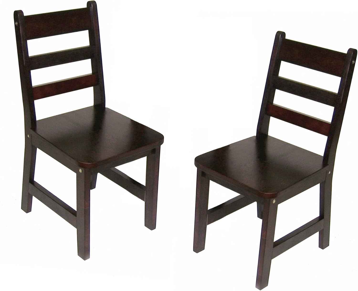 Lipper International Child's Chairs for Play or Activity, 12.38" W x 15" D x 26.63" H, Set of 2, Espresso Finish