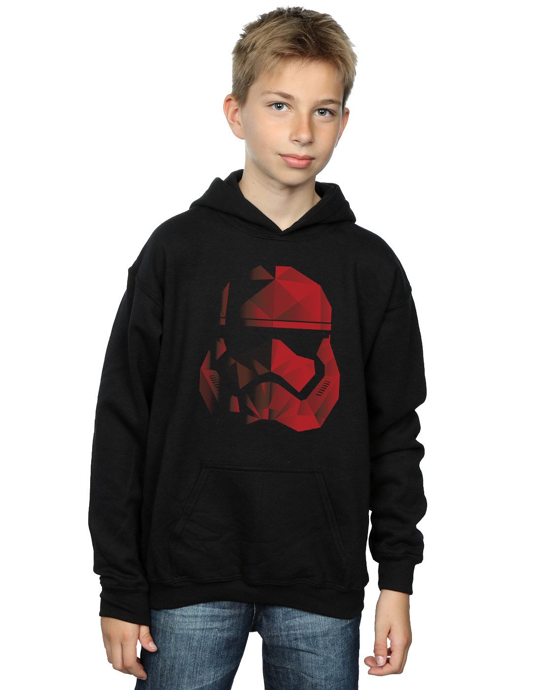 Star Wars Boys The Last Jedi Stormtrooper Red Cubist Helmet Hoodie 12-13 years Black