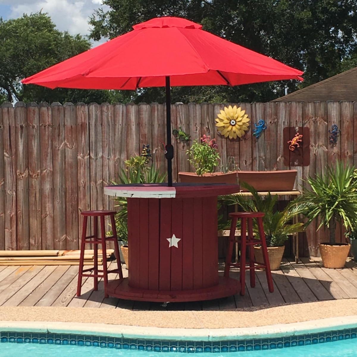 Patio Umbrella Cover Canopy Replacement Top for 8 Ribs, Fade Resistant Outdoor Table Market Umbrella Canopy Cloth for Garden/Deck/Backyard/Pool