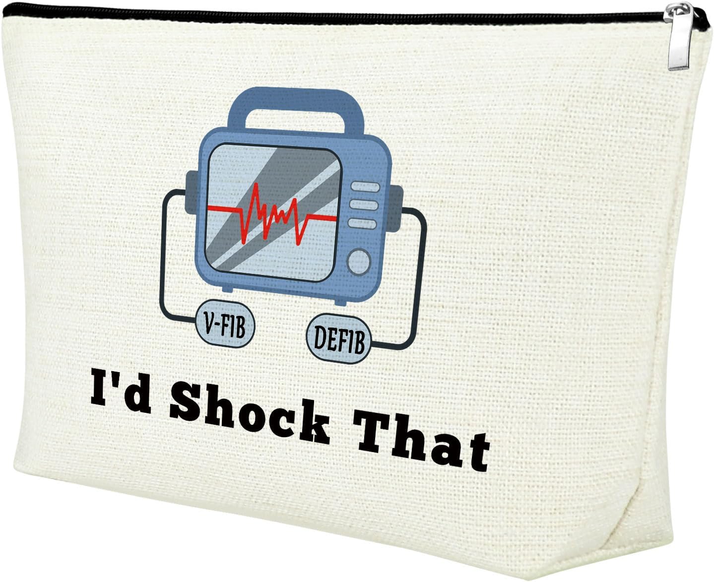 Cardiology Gifts Makeup Bag Critical Care Gift Nurse Gifts for RN Cosmetic Bag Cardiology Nurse Practitioner Gifts Medical Doctors Nurse Graduation Gift Vfib Defib Gift Ventricular Fibrillation Gift