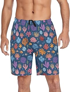 Summer Men's PJ Pajama Pants Bottoms,Soft Sleep Shorts Sleepwear with Pockets for Men Athletic Workout S-2XL