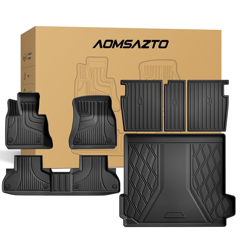 Kit de tapetes e forro para porta-malas BMW X5 2014–2018 F15 em TPE AOMSAZTO, 7 peças