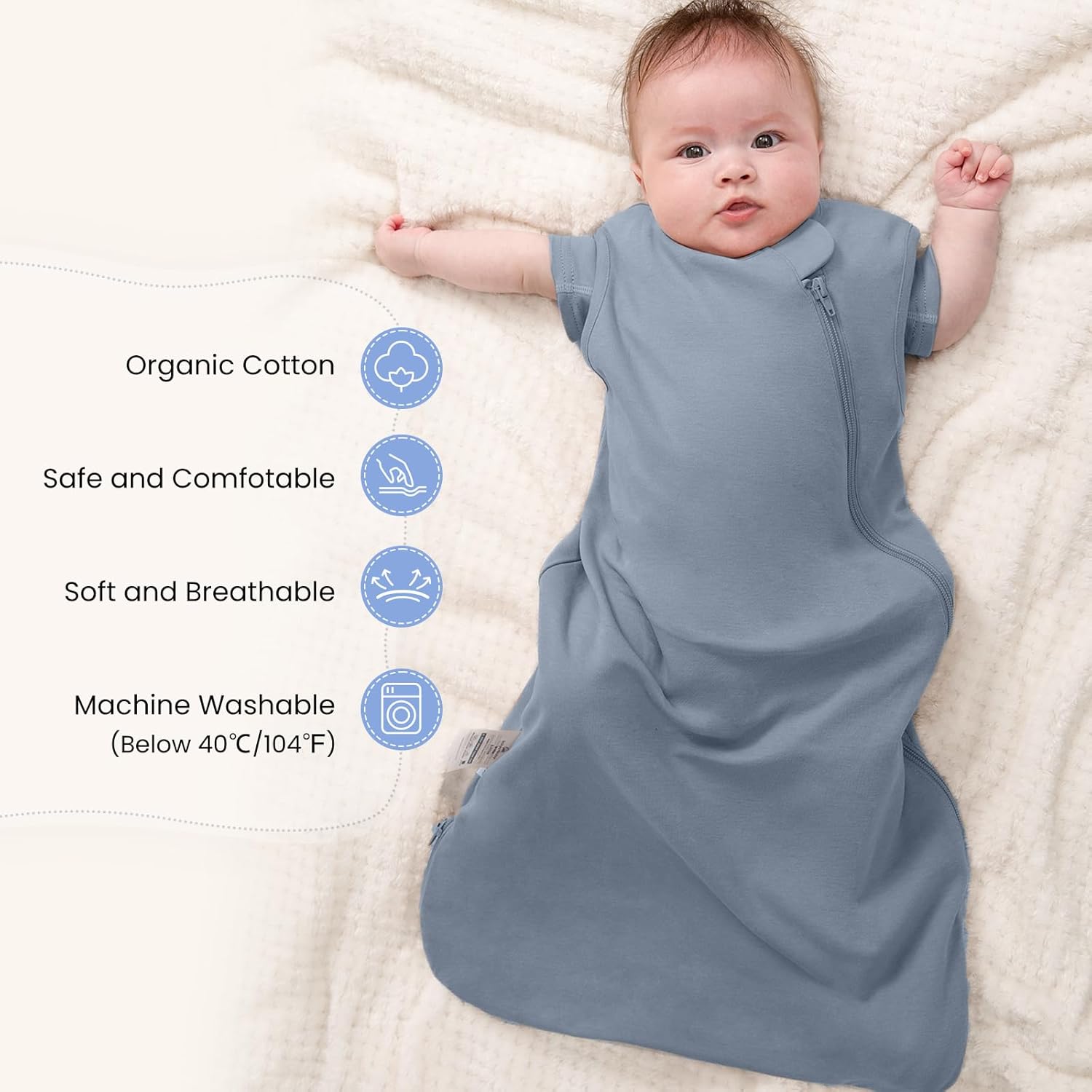 kaiya baby Unisex Sleeping Bag for Babies and Toddlers 0.5 Tog Sleep Sack 6-18 Months, Newborn Sleep Sack, Wearable Blanket Baby, One Piece Sleeveless Sleep Sacks, Gifts for Baby