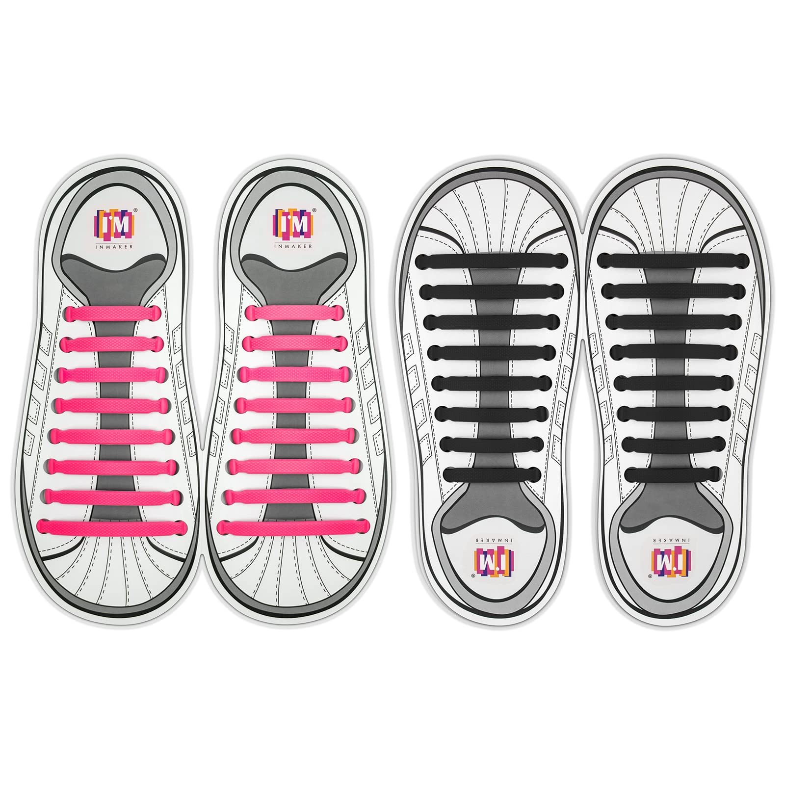 INMAKER No Tie Shoelaces, Pack of 2, Elastic Shoe Laces for Kids and Adults