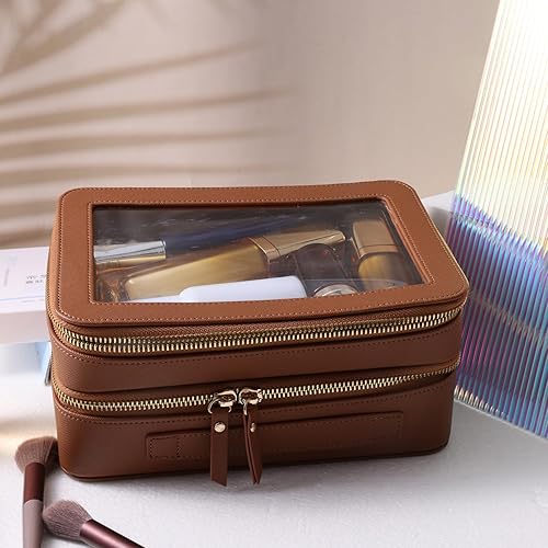 Miniatura 3 de Neceser de viaje transparente, neceser de viaje, bolsa de maquillaje, Marrón, Bolsa de cosméticos