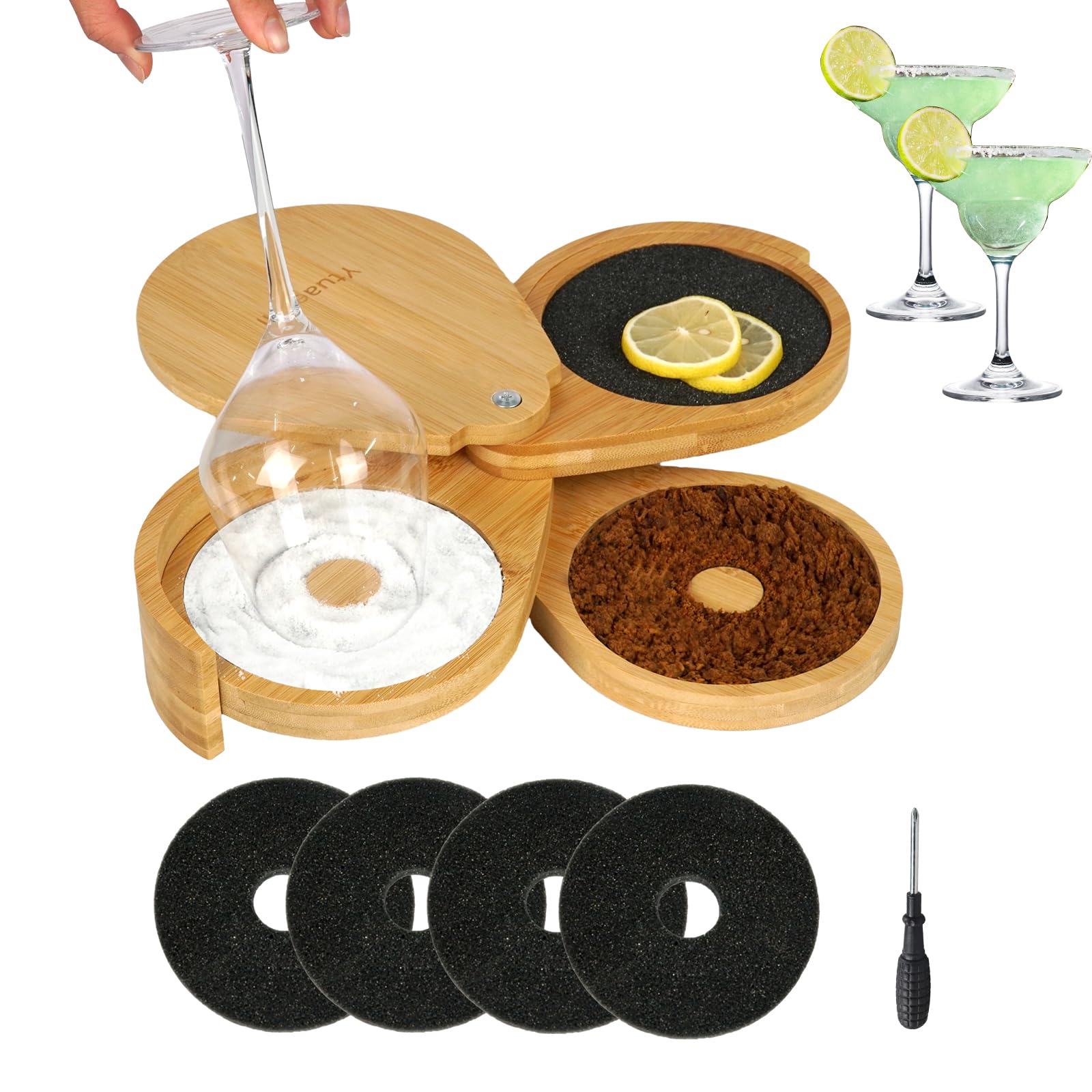 Rimmer Per Bicchieri A 3 Livelli - Per Sale, Zucchero E Succo Di Lime, Per Margarita E Cocktail - Foto 14