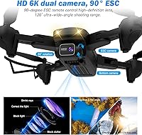 Vista 2 de TizzyToy Drone with Camera 4K for adults, WiFi FPV RC Quadcopter with Gesture Control, 3D FlipFoldable Mini Drones Toys Gifts for Kids Beginners