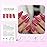 Coolnail Glossy 24pcs Dark Rose Pink Coffin False Nail Tips Acrylic Salon Full Cover Artificial Press On UV Fake Nails With Glue Sticker