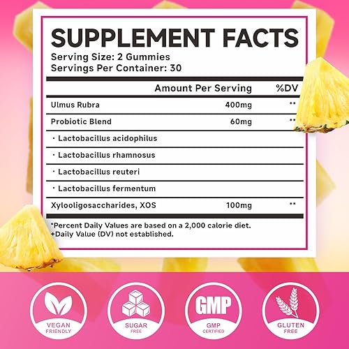 Miniatura 2 de Her Juicy - Gomitas de probióticos femeninos con mezcla de olmo resbaladizo y lactobacillus, apoya el equilibrio del pH y la función inmunológica