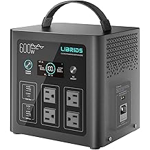 LIBRIDS Portable Power Station C600, 640Wh 600W Solar Generator (1200W Surge), LiFePO4 Battery, 1.5H Fast Charge, 10ms UPS, 8 Ports(4 AC) for Camping, Home Backup &amp; Outages