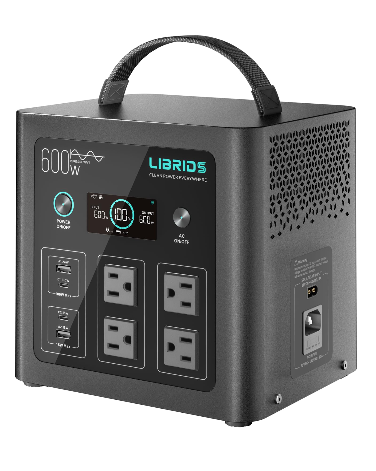 LIBRIDS Portable Power Station C600,