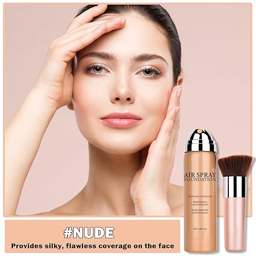 Miniatura 9 de Base de maquillaje para aerógrafo impecable de alta cobertura, base de maquillaje mate cremoso suave para piel madura con acabado natural color beige