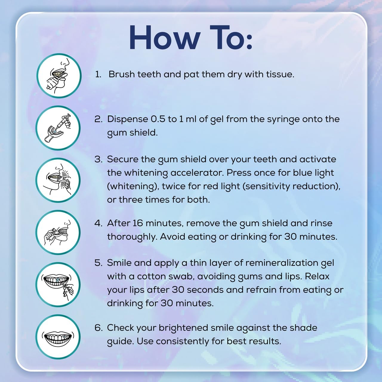 Venus Visage LED Teeth Whitening Kit with 4X 35% Carbamide Peroxide Teeth Whitening Gel Syringes, 2X Remineralization Gel Syringes, Whitener Trays, LED Whitener Device & Shade Guide