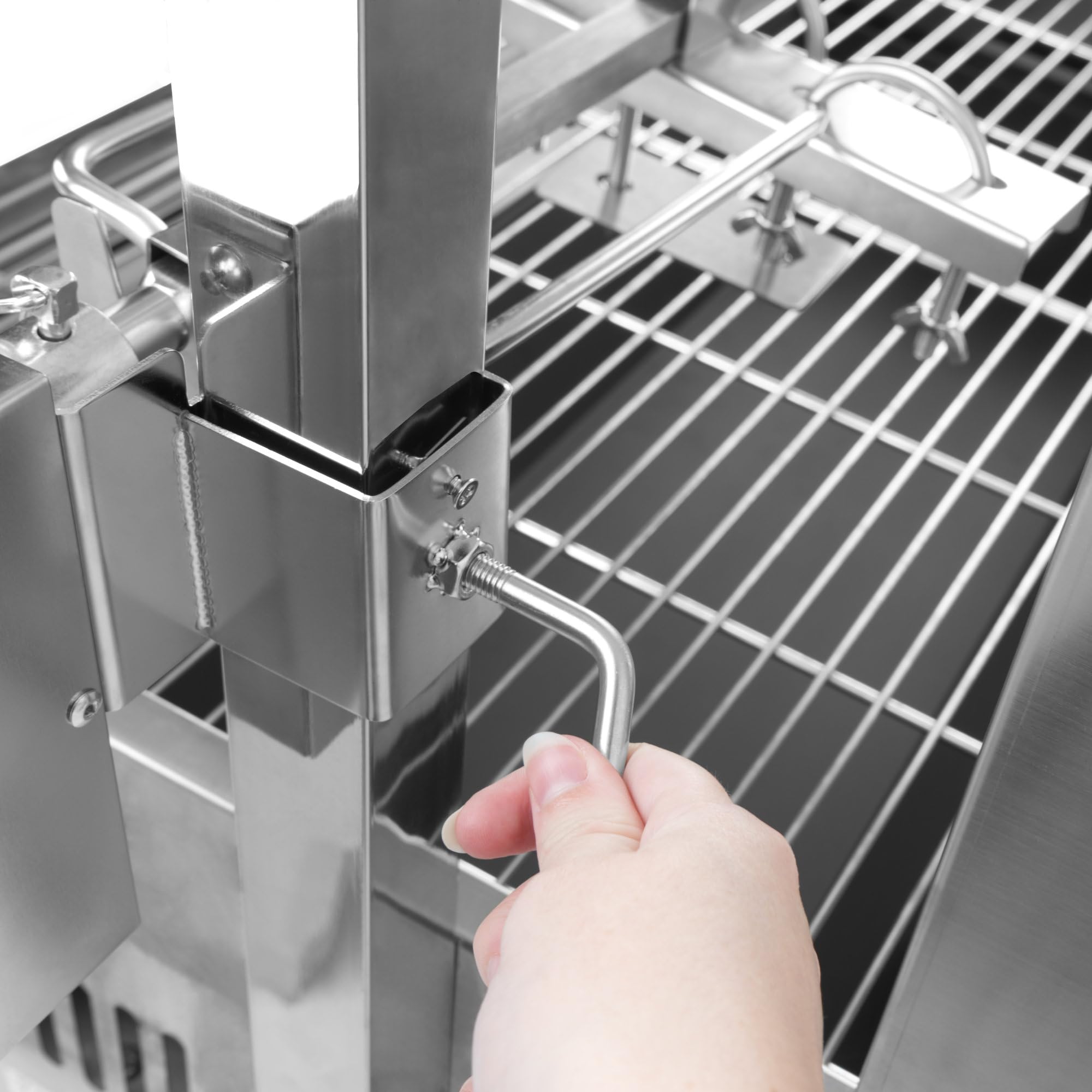 BBQ-Toro girarrosto mobile in acciaio inox per maialino | fino a 60 kg | grill rotisserie con motore, spiedo per arrosti | girarrosto per maiale e agnello con ruote, spiedo elettrico
