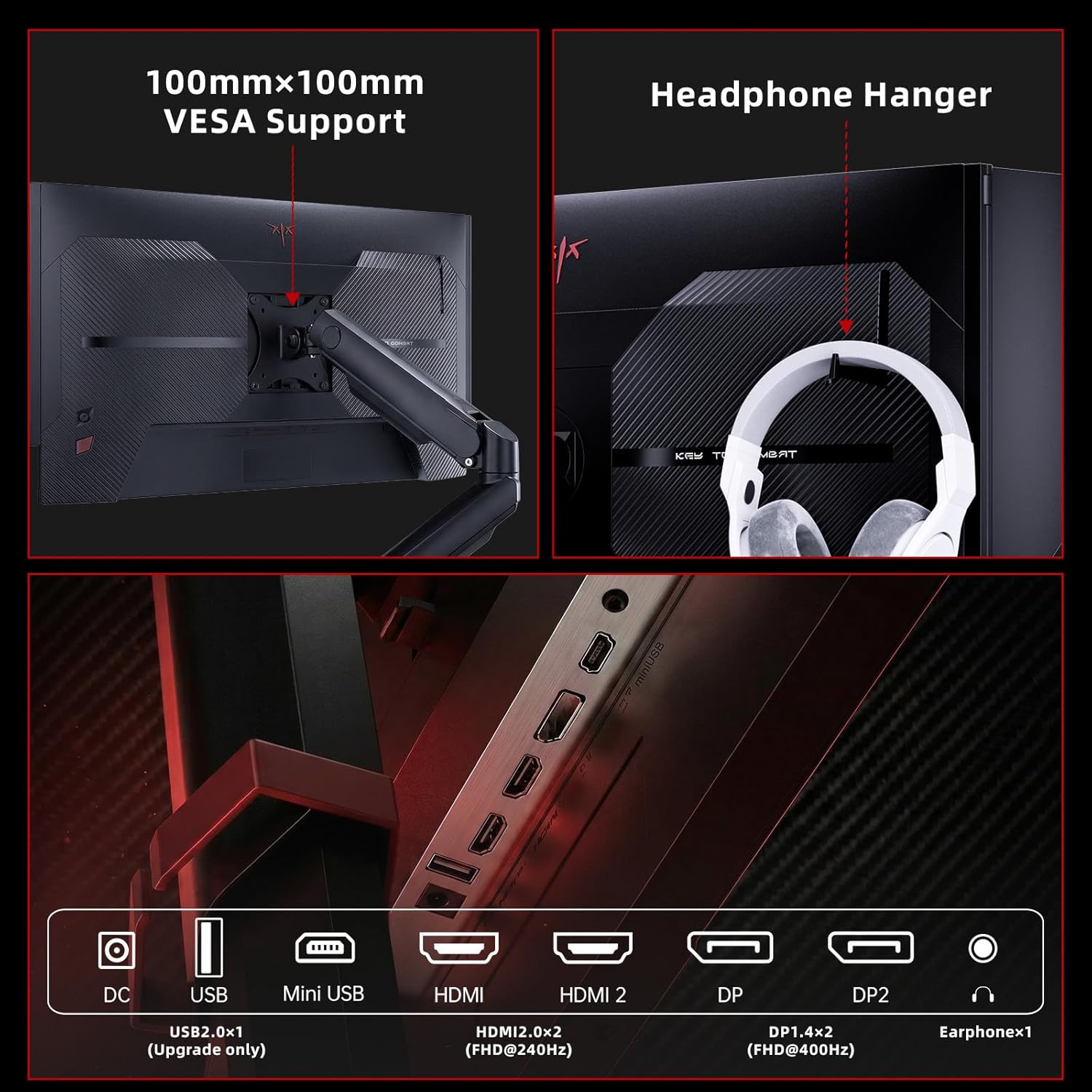 KTC 25M1 400Hz Gaming Monitor 240Hz, FHD 24.1 inch Fast TN Monitor with Shielding Hood, 0.5ms GTG, Adaptive Sync, VESA Support, Height Pivot Swivel Tilt Adjustable 8 71OL8tApakL. AC SL1500