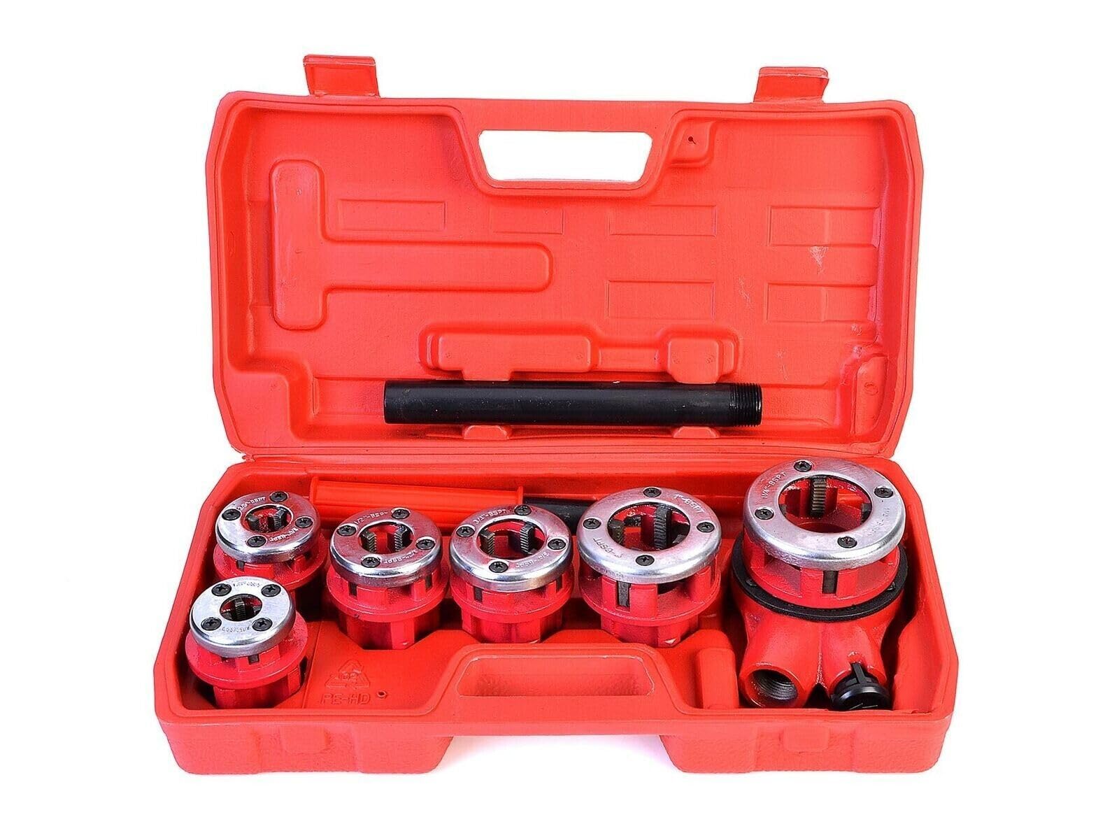 Set Filiera Manuale per Tubi Idraulici con Cricchetto e Prolunga 7 Pezzi | Filiere 1/4" - 1.1/4" con Pettini in Acciaio e Valigetta Rigida | Kit Professionale per Idraulici e Installatori