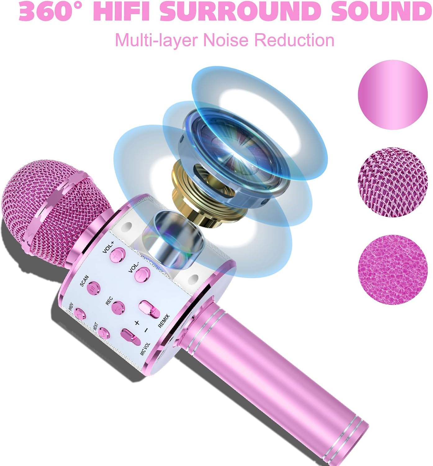 Ankuka Karaoke con Microfono per Bambini 4 5 6 7 8 9 Anni, Microfono