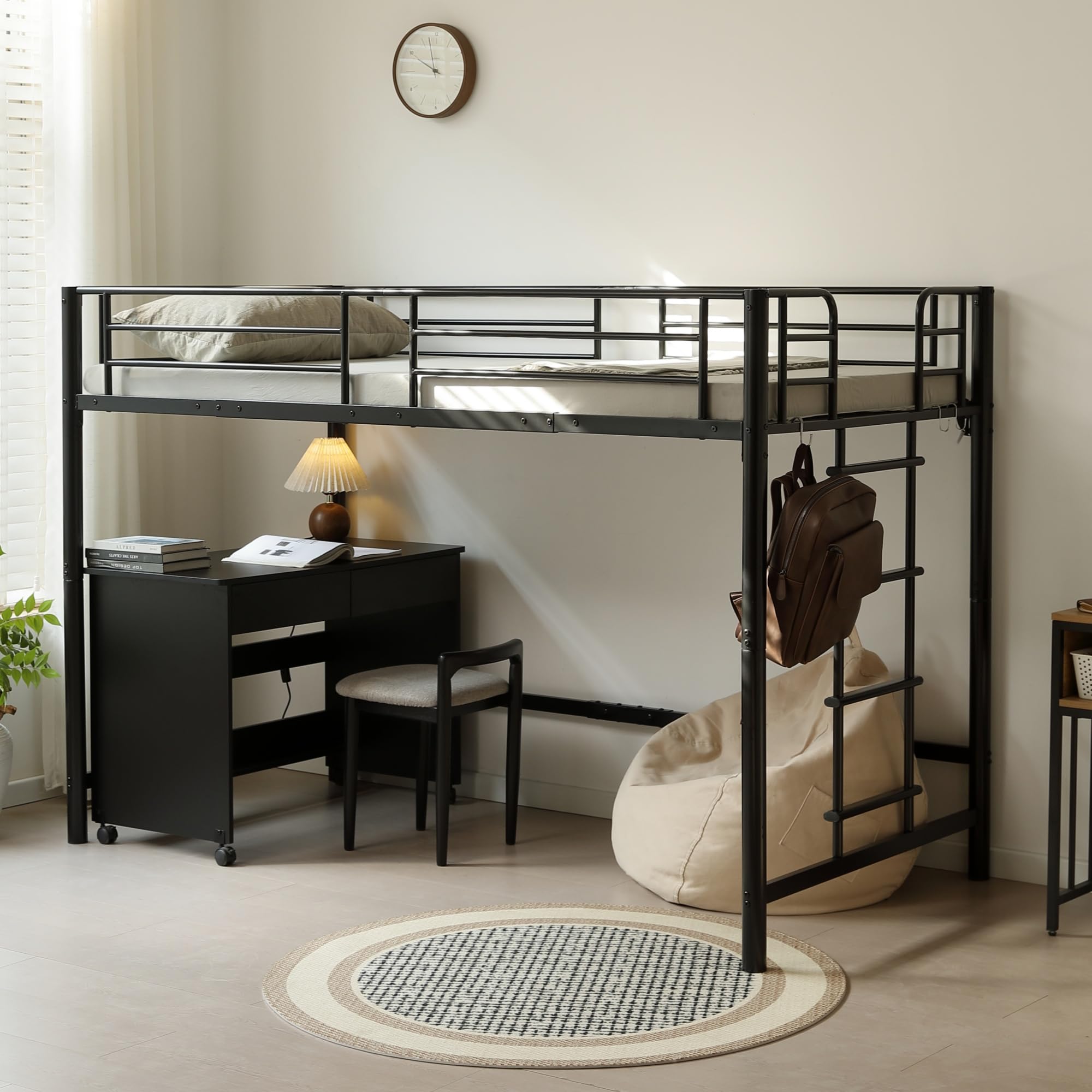 Amazon｜Chic ZONE ロフトベッド ミドルタイプ 高さ140cm 頑丈 省