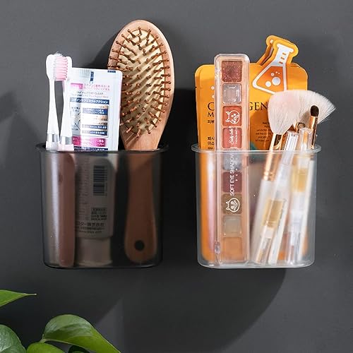 Miniatura 5 de Soporte de pared para cepillo de dientes para baño, soporte autoadhesivo para cepillo de dientes eléctrico y pasta de dientes, soporte de vajilla