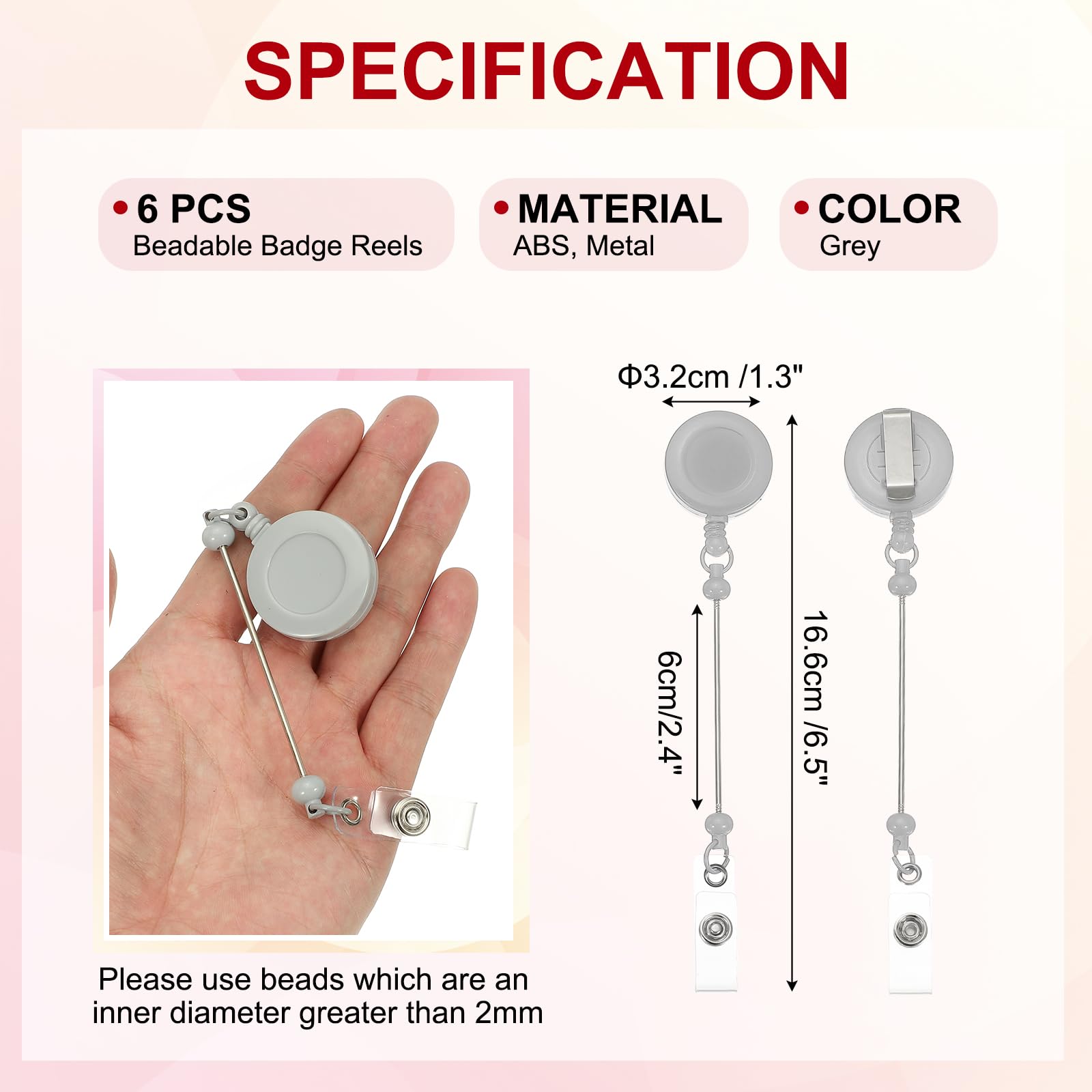 PATIKIL Beadable Badge Reels - Image 2