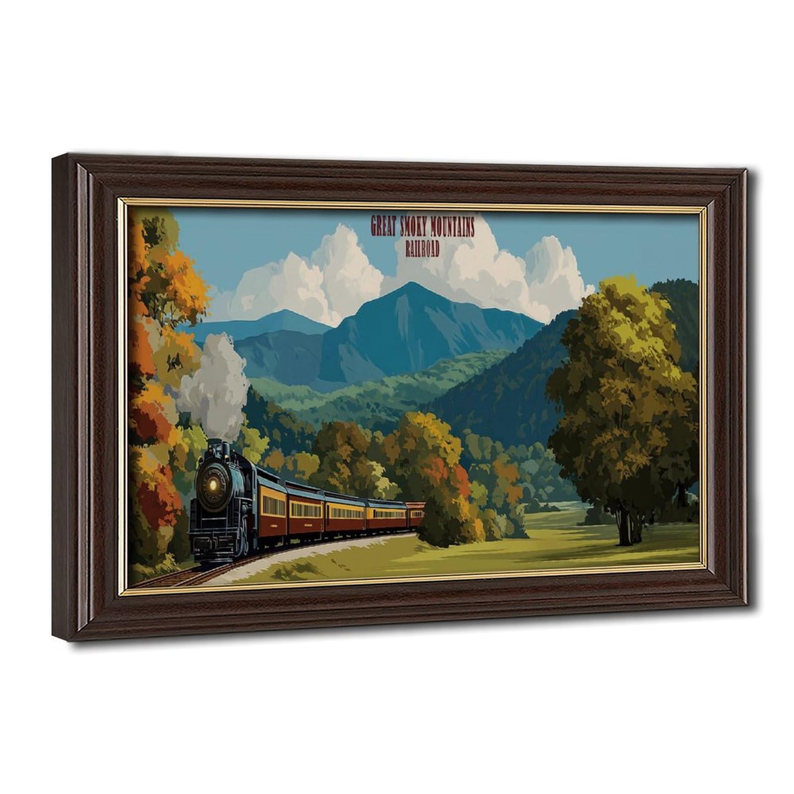Bareronor Great Smoky Mountain Railroad Canvas Poster Bedroom Decor Landscape Office Room Decor Gift 16" L X 24" W