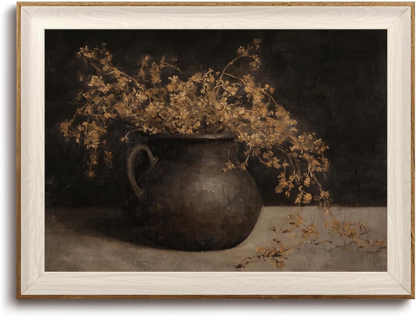 KISSFOX Framed Wall Art Vintage Wall Decor Botanical Canvas Art Still Life Pictures Moody Paintings Farmhouse Artwork For Living Room Bedroom Bathroom Kitchen