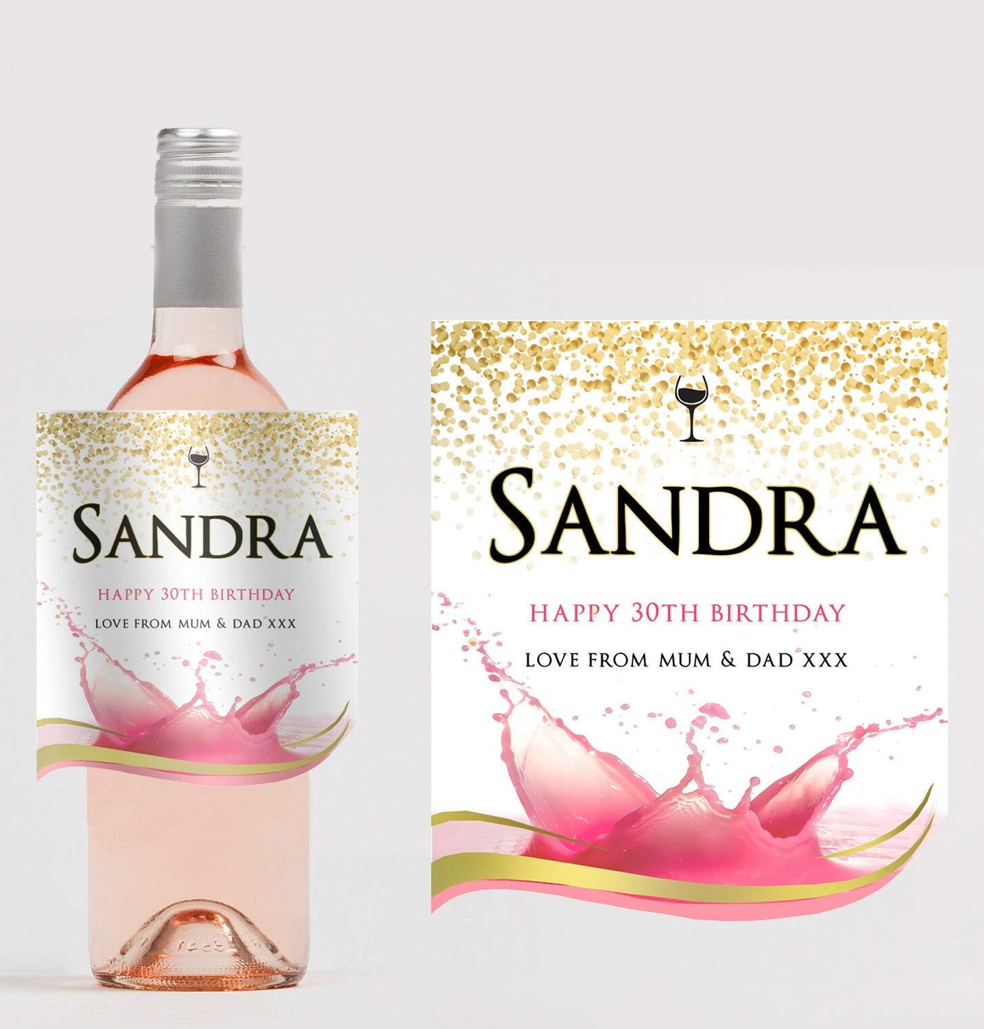 Personalised Wine Bottle Label โ Custom Wine Labels & Stickers for Bottles โ Perfect for Weddings, Birthdays, Anniversaries & Special Events