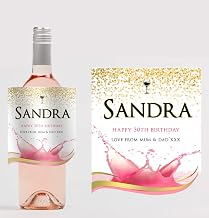 forefrontdesigns Personalised Wine Bottle Label – Custom Wine Labels & Stickers for Bottles – Perfect for Weddings, Birthdays, Anniversaries & Special Events