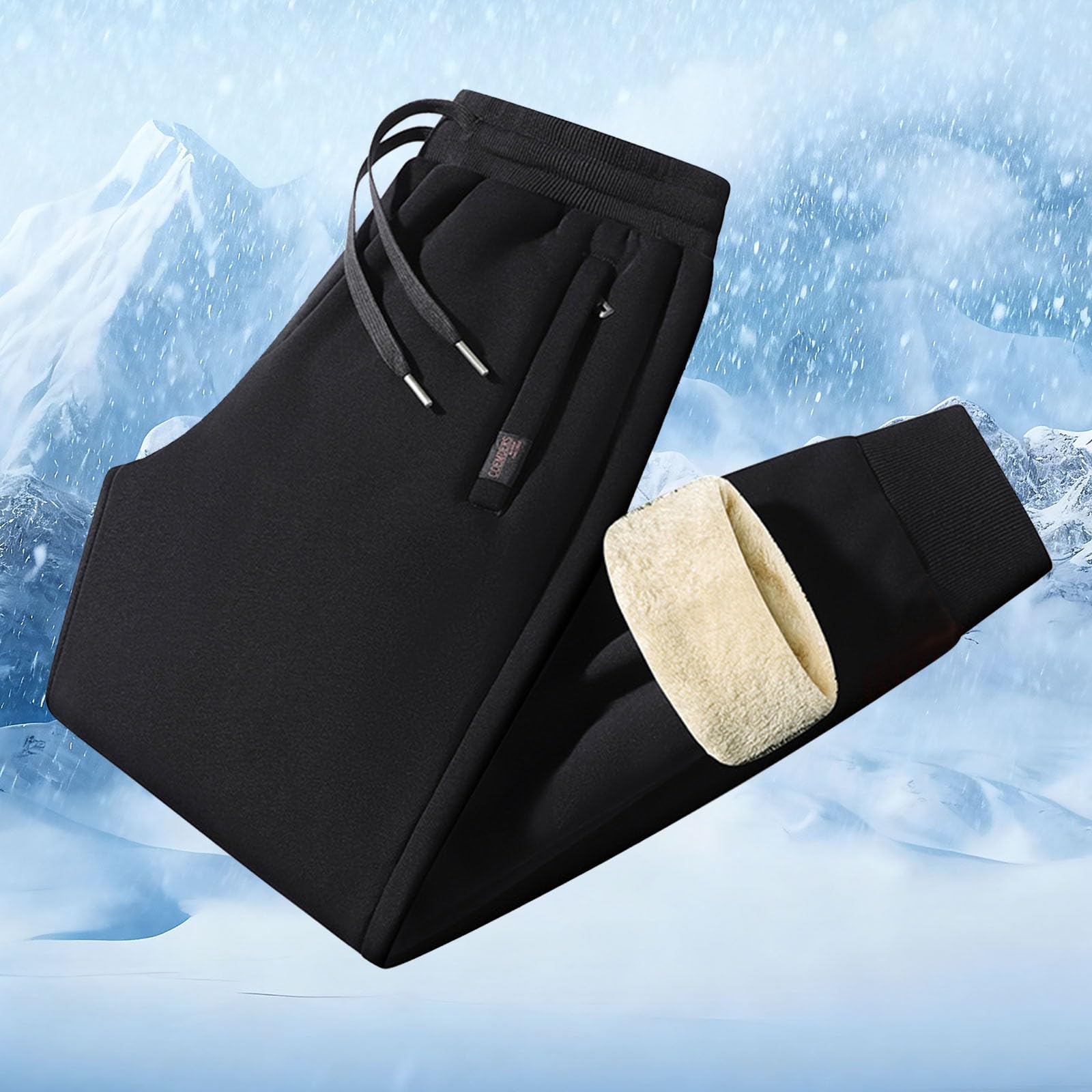 Pantalón Deportivo de Invierno con Forro Polar, térmico y con puño Ajustado, Ideal para Deportes al Aire Libre y Uso Diario.