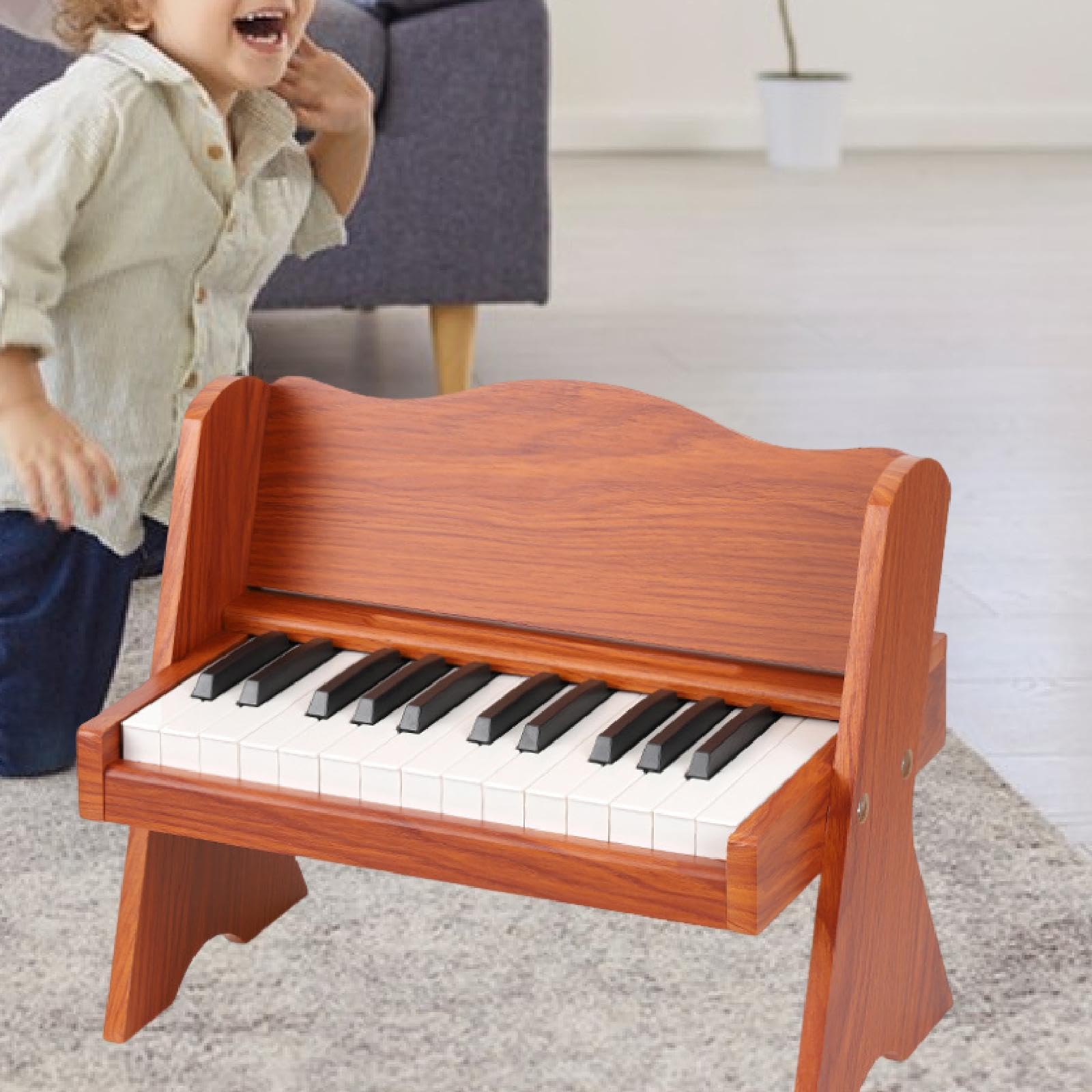 MagiDeal electrónico infantil, instrumento musical regalo para niños y niñas, ideal para aprender música en casa. Juguete madera para el hogar, Color de Madera Brillante