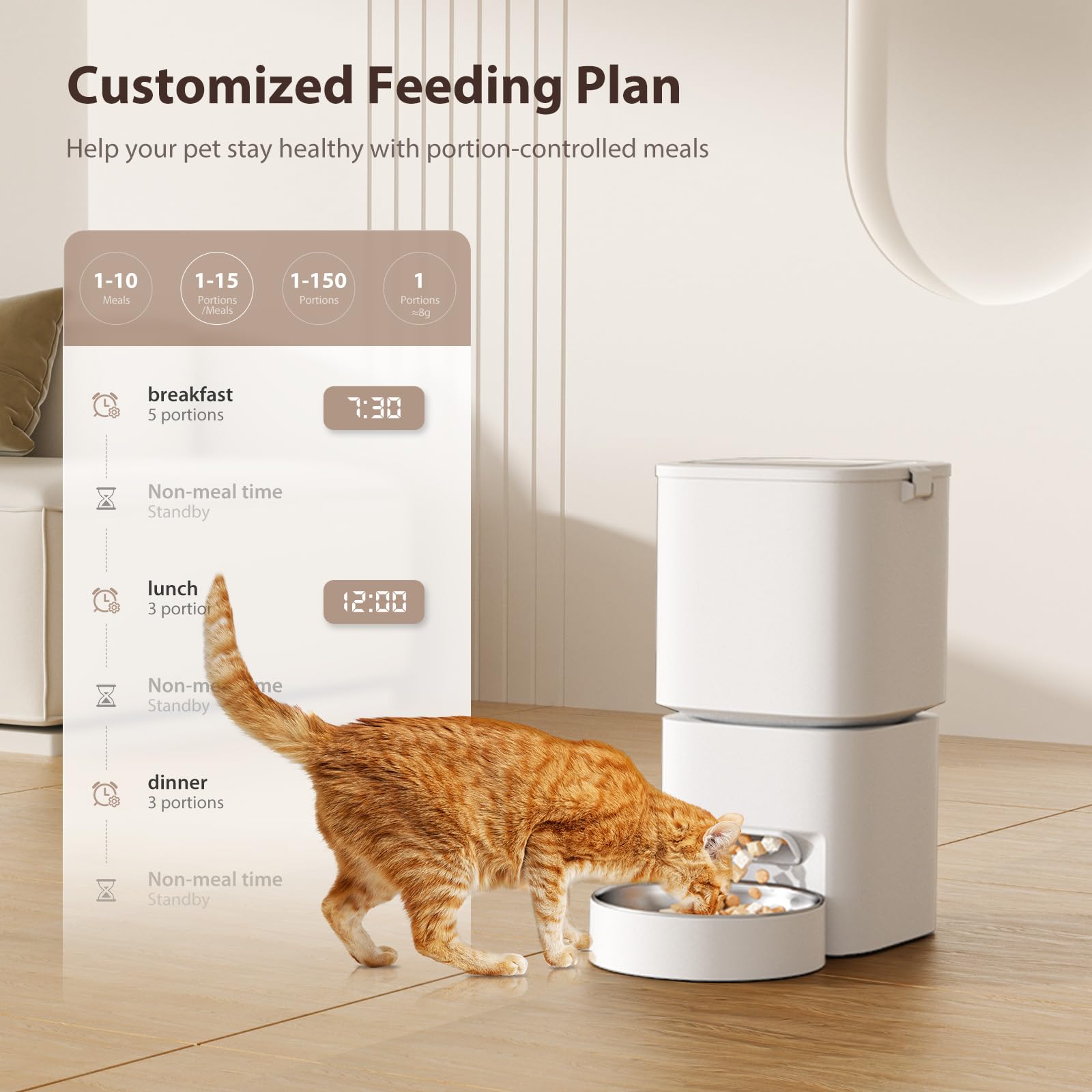 Amazon | DUDUPET 自動給餌器 猫 犬用 5L容量 スマート式 2WAY給電 1日