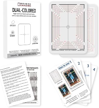 BDJBXK Card Centering Grading Tool, Sports Cards Grading Kit, Includes Two Sets of Sports Trading Cards Measuring Tools (with Instructions)