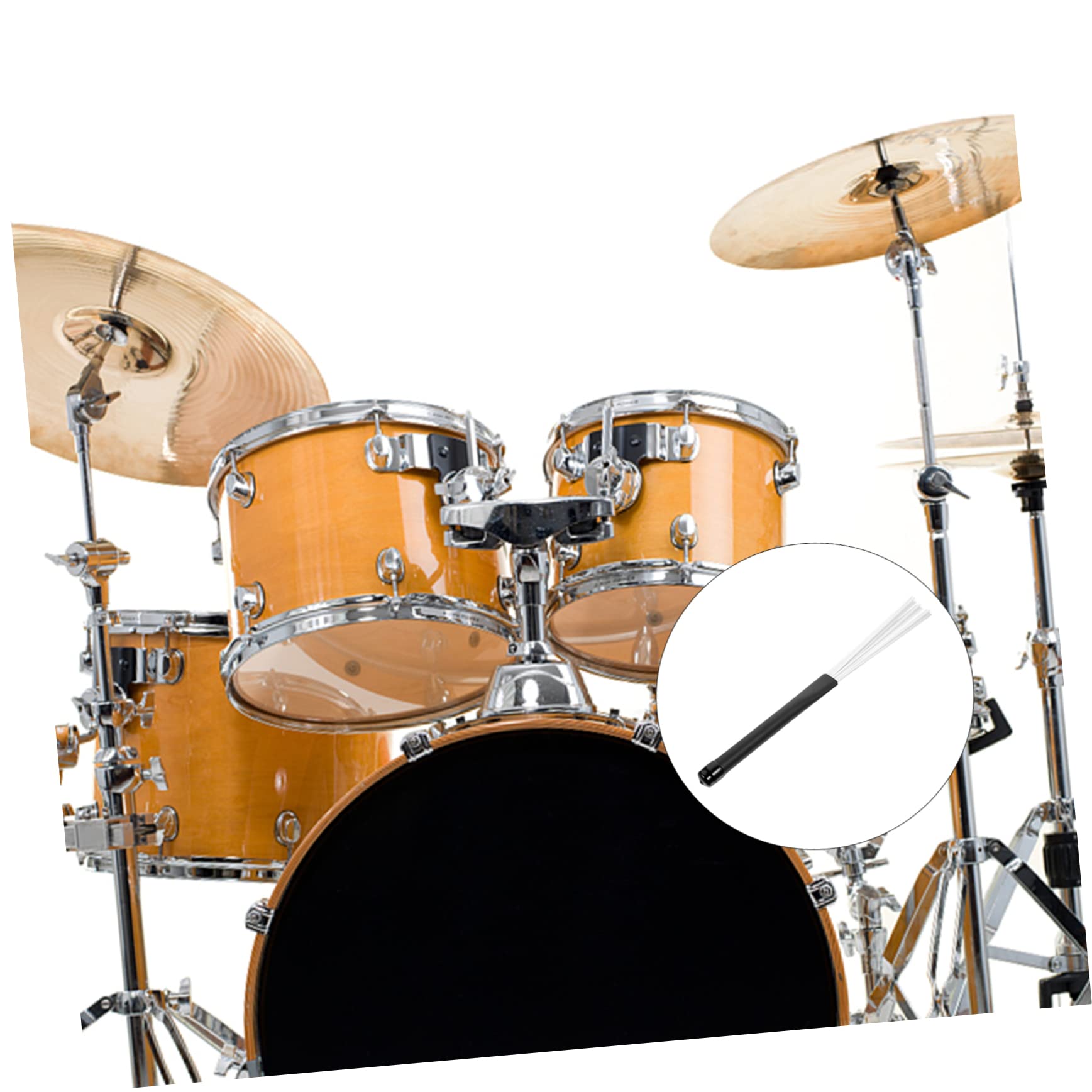 ibasenice 4pares Cepillos De Retráctiles De Nylon Con Mango De Plástico Para Instrumentos De Percusión Para Jazz y Batería