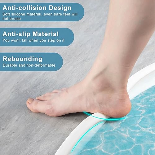 Miniatura 4 de Presa de agua plegable de silicona para regadera de 67 pulgadas, barrera de agua para ducha, protector contra salpicaduras de agua para separación