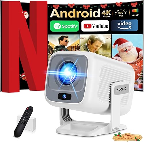 Miniatura 1 de Enfoque automático y actualizado 2026 Mini proyector 1080P FHD compatible con proyector portátil 4K con WiFi 6 y Bluetooth5.4 aplicación incorporada