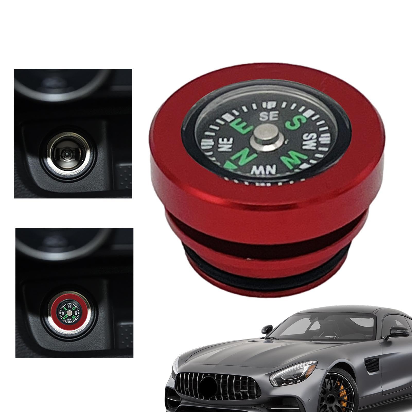 Metal Cigarettes Dust Cover - Compass Dustproof Universal Cigarettes Button Car Lighter Plug | Car Cigarettes Lighter Button Cover for Car Motorcycles Zorq