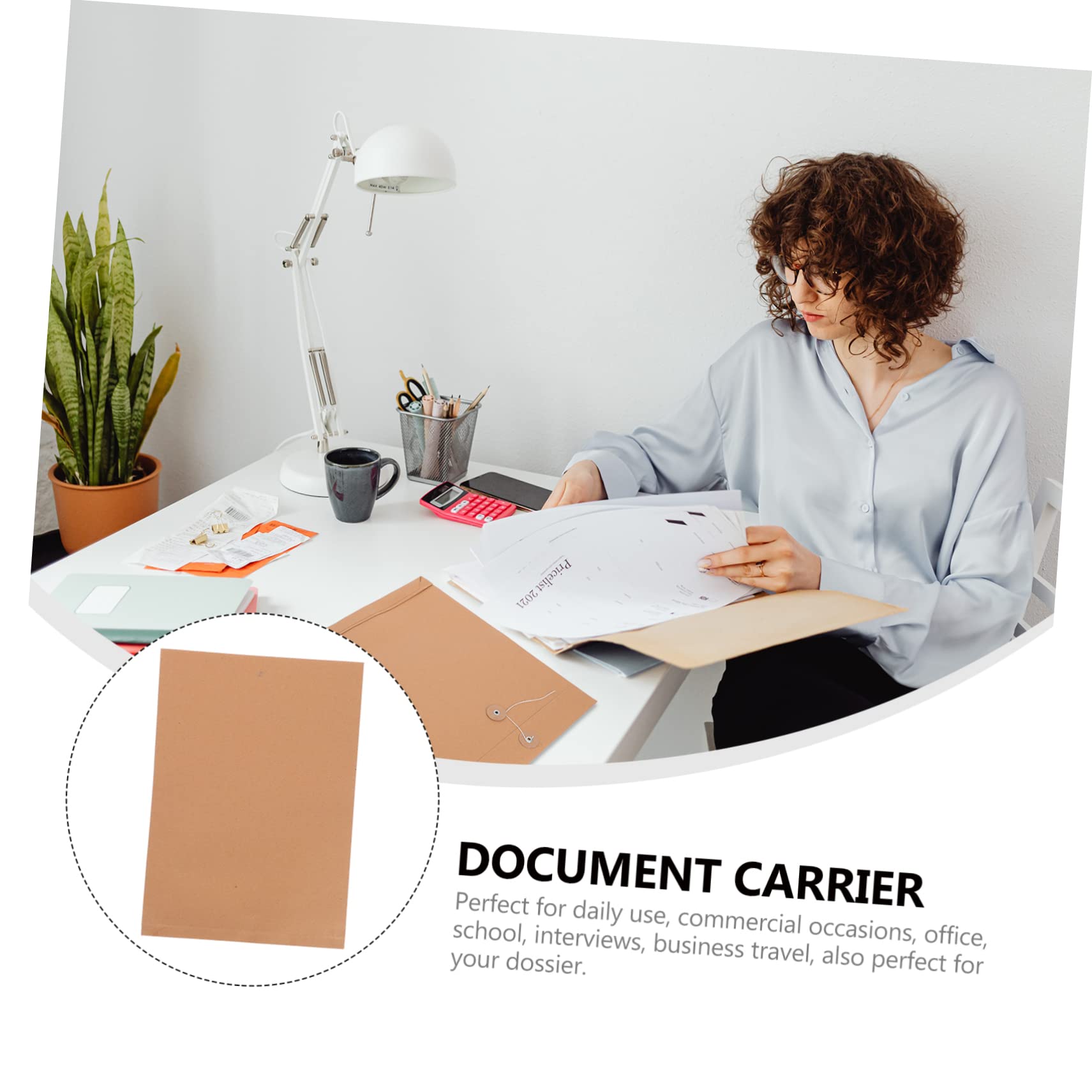 Angoily 25piezas Cartera De Papel Kraft Unidades Organizador De Documentos Carta Para Papelería De Oficina Carpeta De Archivos Portadocumentos