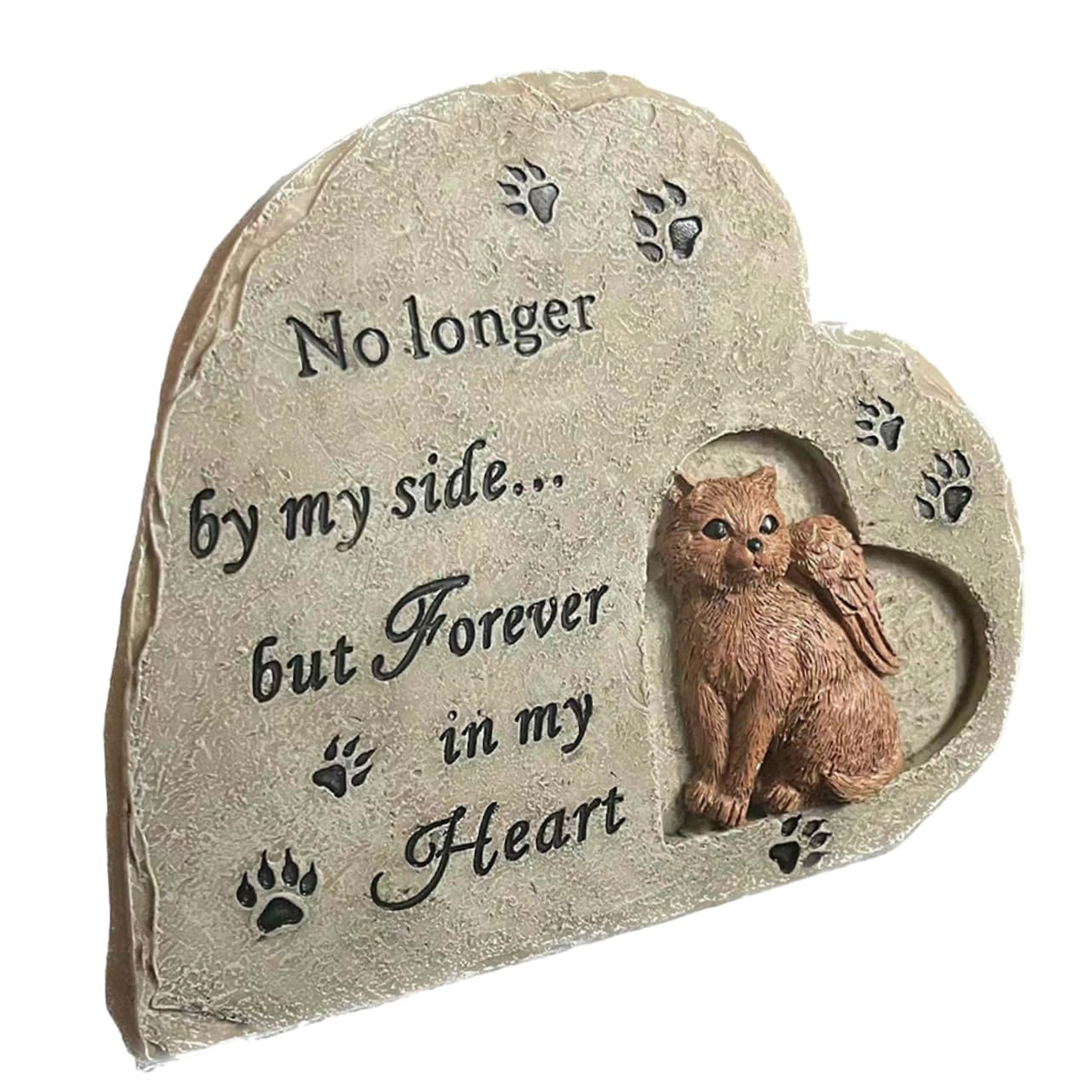 Estatua de piedra conmemorativa resistente para recordar a tu felino en casa